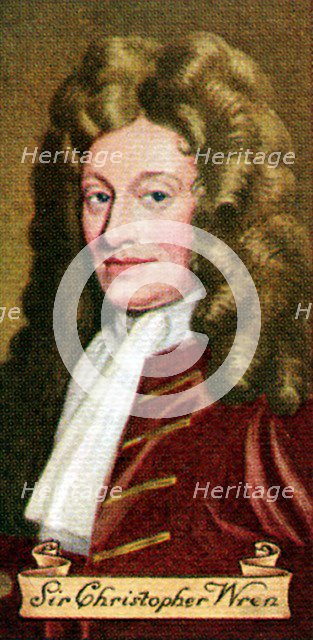 Sir Christopher Wren, taken from a series of cigarette cards, 1935. Artist: Unknown