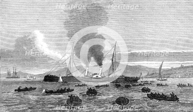 Arrival of despatch-boat at Lisbon with news of the Ashantee War, 1874. Creator: Unknown.