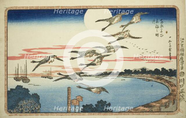 Full Moon at Takanawa (Takanawa no meigetsu), from the series "Famous Views of the..., c. 1831. Creator: Ando Hiroshige.