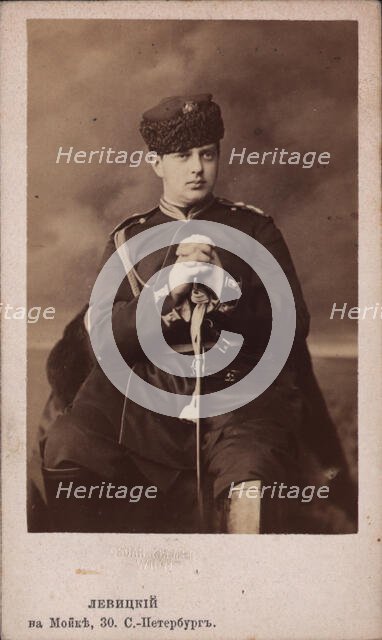 Portrait of Grand Duke Vladimir Alexandrovich of Russia (1847-1909), ca 1865. Creator: Levitsky, Sergei Lvovich (1819-1898).