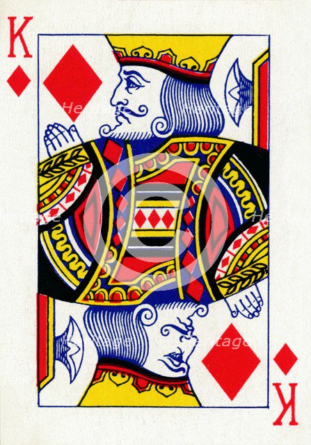 King of Diamonds from a deck of Goodall & Son Ltd. playing cards, c1940. Artist: Unknown.