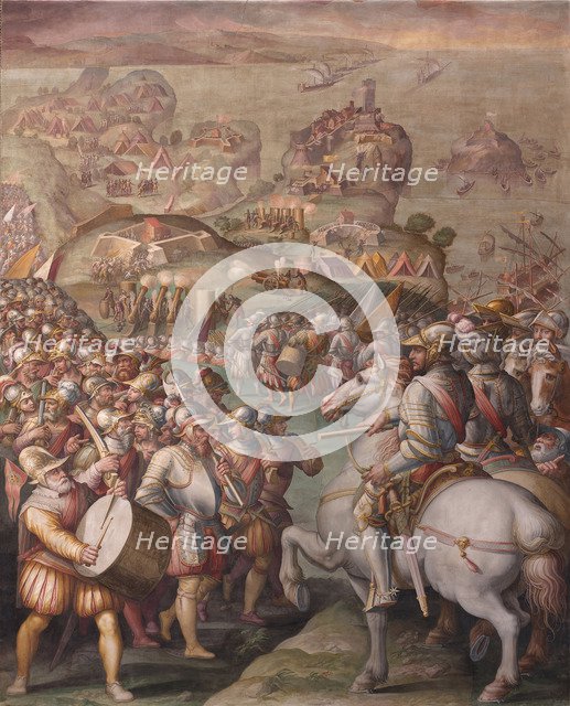 Capture of Porto Ercole, 1568-1570. Artist: Vasari, Giorgio (1511-1574)