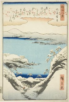 Evening Snow at Hira (Hira bosetsu), from the series "Eight Views of Omi (Omi hakkei)", 1857. Creator: Ando Hiroshige.