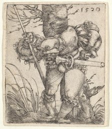 Bending Soldier Leaning against a Tree, 1520. Creator: Barthel Beham.