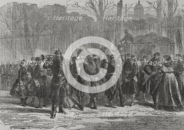 Franco-German War (1870-1871): Departure of the 10th regiment of the National Guard...France, 1871. Creator: Auguste Trichon.