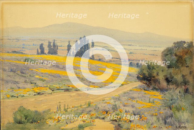 California Spring Landscape, ca. 1920. Creator: Elmer Wachtel.