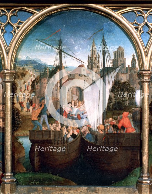 'St Ursula Shrine, Arrival in Basle', 1489. Artist: Hans Memling