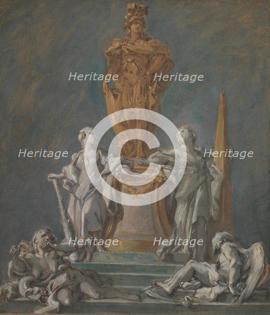 Study for a Monument to a Princely Figure. Creator: Francois Boucher.
