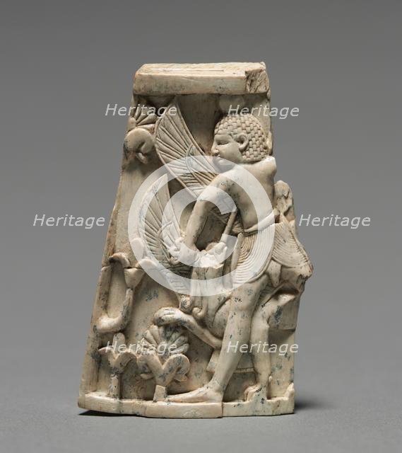 Decorative Plaque: Man; and Griffin in Combat, 900-800 BC. Creator: Unknown.