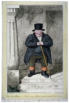 'One of the Lions - or the living statue at the London Museum', 1817. Artist: George Cruikshank