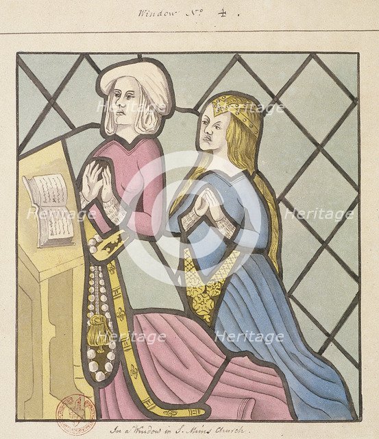 Detail of a stained glass window, St Giles, South Mimms, Hertfordshire, c1800. Artist: Anon