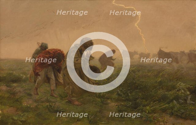 Thunderstorm, 1896. Creator: Jozef Chelmonski.