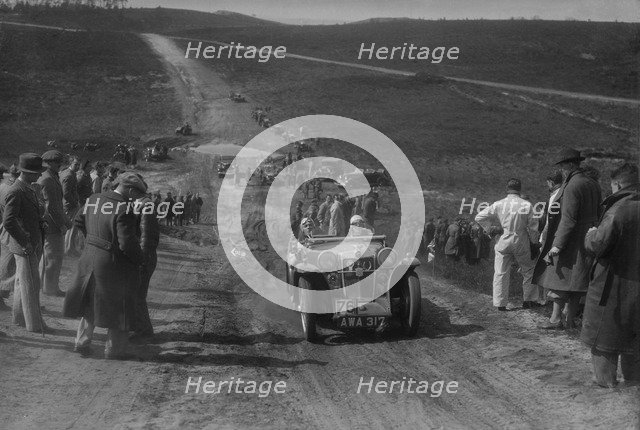 1934 MG PA competing in a motoring trial, Bagshot Heath, Surrey, 1930s. Artist: Bill Brunell.