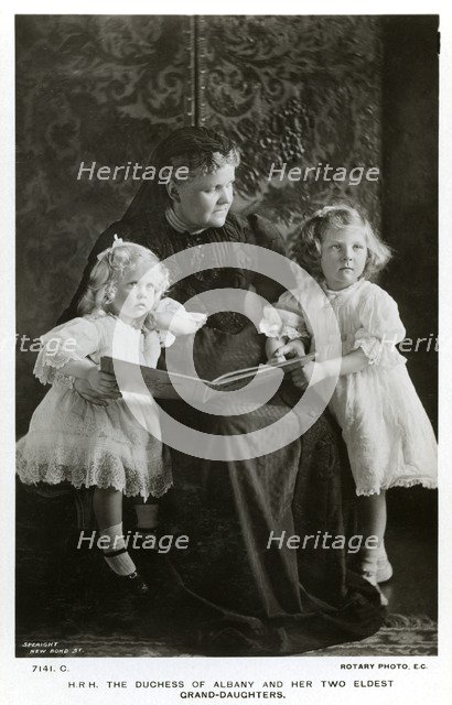 The Duchess of Albany and her two eldest granddaughters, c1910(?).Artist: Speaight