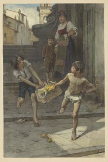 Street scene in an Italian city, 1865-1892. Creator: Nicolaes van der Waay.
