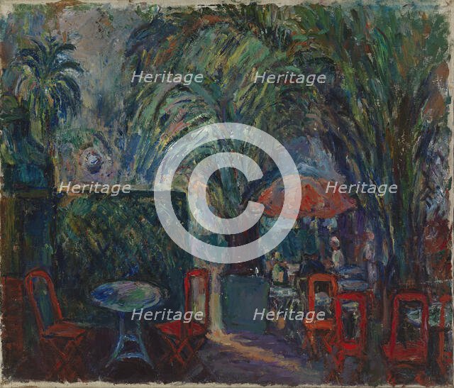 French Sidewalk Café, 1920-1940. Creator: Meri Genetz.