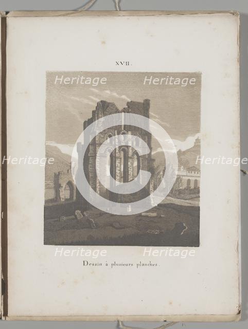 Art of the Lithograph: Italian Church Ruin, Plate XVII , 1819. Creator: Alois Senefelder (German, 1771-1834).