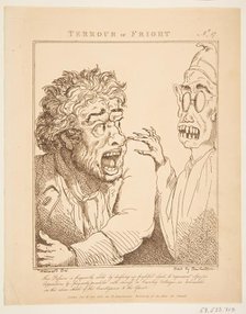 Terrour or Fright (Le Brun Travested, or Caricatures of the Passions), January 21, 1800. Creator: Thomas Rowlandson.
