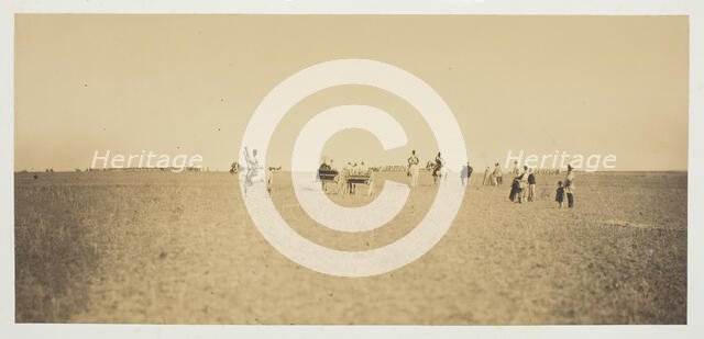 Untitled [visitors watching military manoeuvres], 1857.  Creator: Gustave Le Gray.