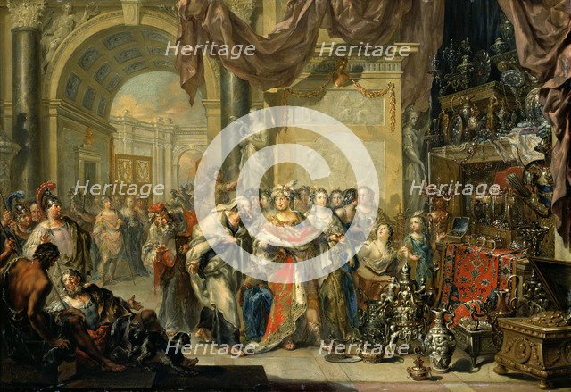 Croesus and Solon. Artist: Platzer, Johann Georg (1704-1761)