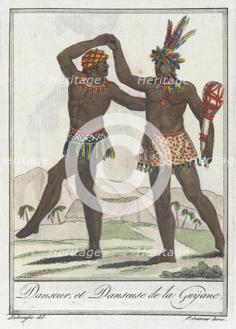 Costumes de Différents Pays, 'Danseur, et Danseuse de la Guÿane', c1797. Creators: Jacques Grasset de Saint-Sauveur, LF Labrousse.
