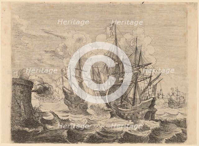 Heemskerck's Victory Over the Spanish Fleet at Gibraltar, 1634. Creator: Willem Basse.