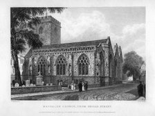 Magdalen Church, from Broad Street, Oxford, 1833.Artist: John Le Keux