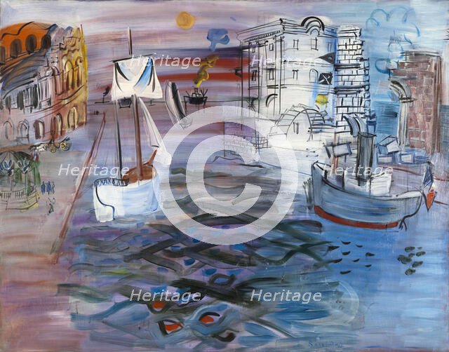 Port with sailboat. Homage to Claude Lorrain, 1935. Creator: Dufy, Raoul (1877-1953).