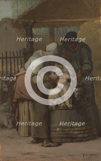 The Sheepshearers, 1857/61. Creator: Jean Francois Millet.