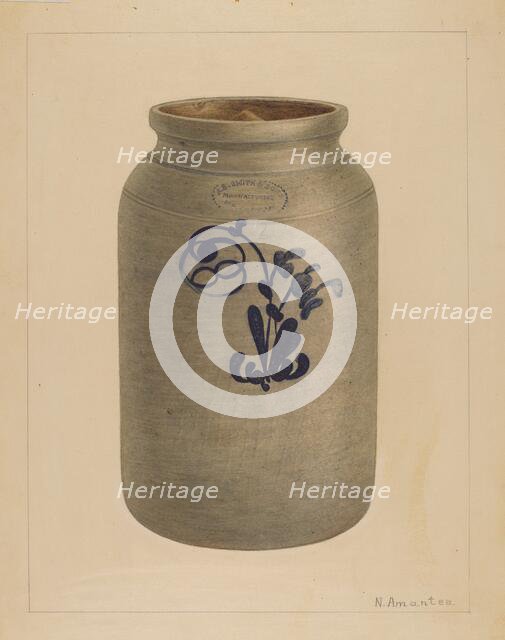 Cookie Jar with Cover, c. 1938. Creator: Nicholas Amantea.