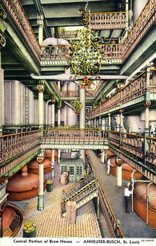 Central portion of the brew house, Anheuser-Busch Brewery, St Louis, Missouri, USA, 1933. Artist: Unknown