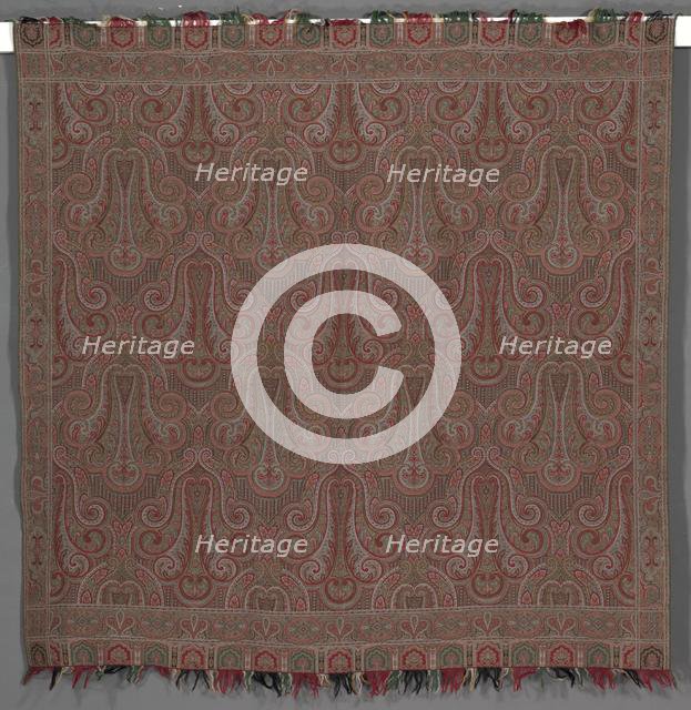 Square Reversible Shawl, c. 1865. Creator: Unknown.