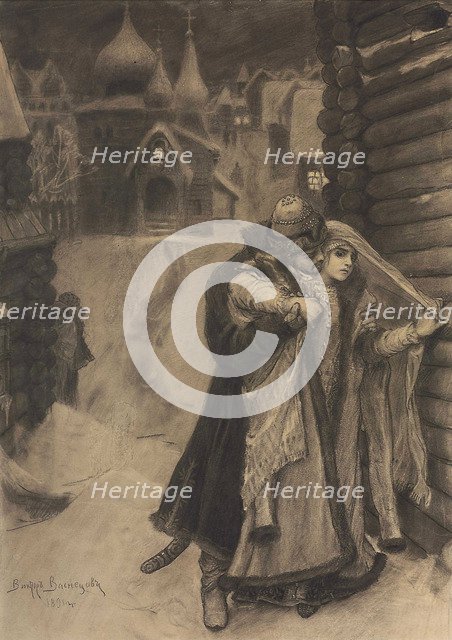 Illustration to the poem The Song of the Merchant Kalashnikov by M. Lermontov, 1891.