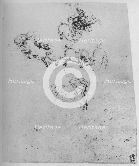 'Horses and Horsemen in Combat', c1480 (1945). Artist: Leonardo da Vinci.