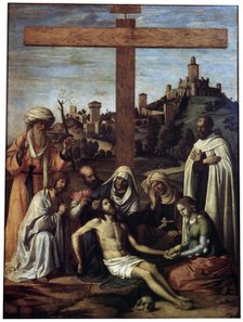 'The Lamentation over Christ with a Carmelite Monk', c1510. Creator: Giovanni Battista Cima da Conegliano.
