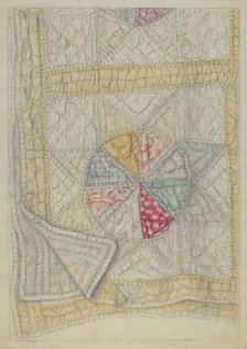Pieced Quilt - "Star Pattern", c. 1938. Creator: Maud M Holme.
