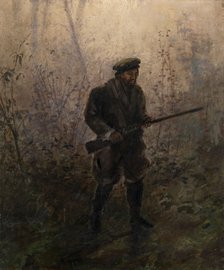 Hunter in the Forest. Artist: Pokhitonov, Ivan Pavlovich (1850-1923)