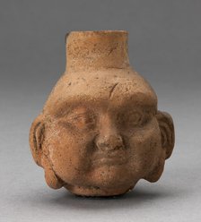 Miniature Jar in Form of Human Head with Large Cheeks, 100 B.C./A.D. 500. Creator: Unknown.