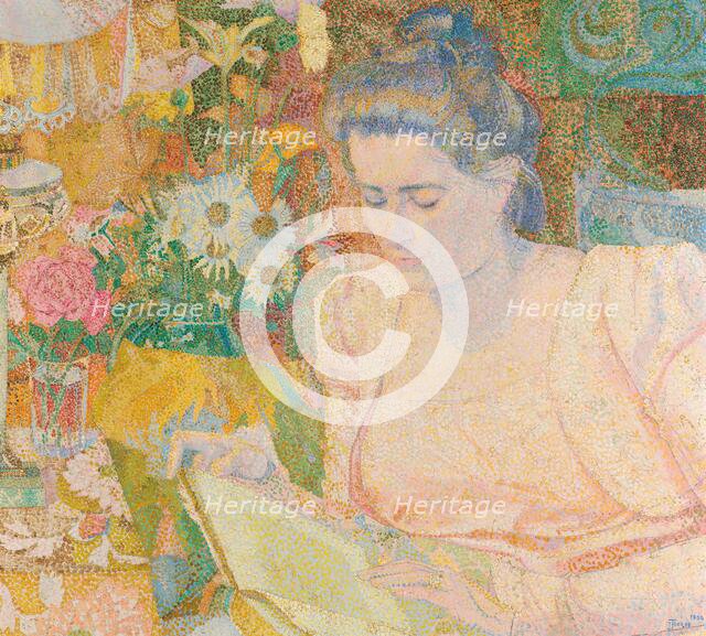 Portrait of Mrs Marie Jeannette de Lange, 1900. Creator: Jan Toorop.