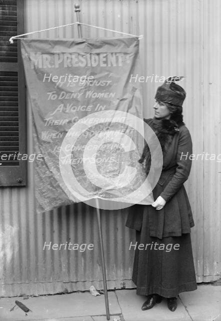 Woman Suffrage Banners, 1917. Creator: Harris & Ewing.