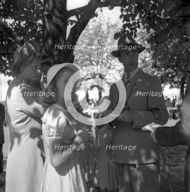 Prince Gustav Adolf visiting Jägersro racecourse, Malmö, Sweden, 1945. Artist: Otto Ohm