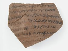 Ostrakon with a Letter from Epiphanius to Jacob, Coptic, 600. Creator: Unknown.