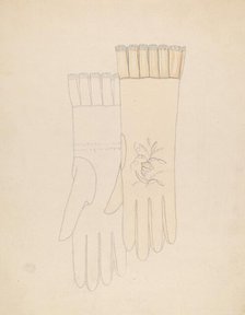 Wedding Gloves, c. 1936. Creator: Gladys Cook.