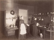 Two Women in a Kitchen, 1880s-90s. Creator: Unknown.