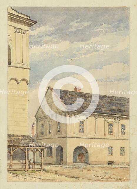 At the bell tower in Spisska Sobota, 1913. Creator: Eugen Wallachy.