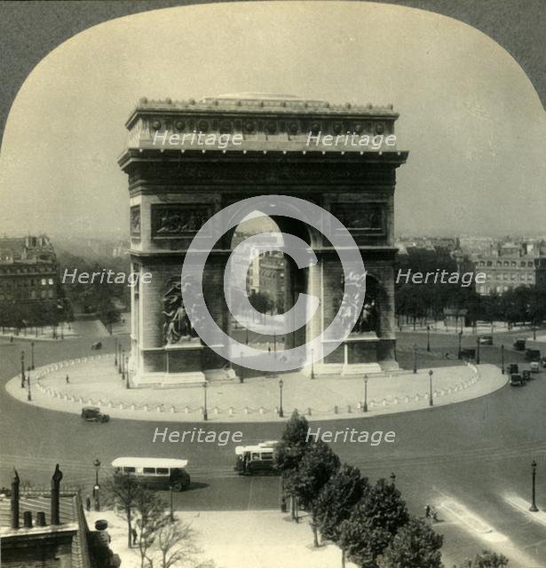 'The Arch of Triumph and the Place de l'Etoile, Paris, France', c1930s. Creator: Unknown.