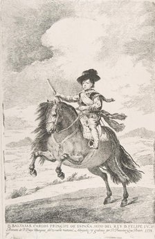 Baltasar Carlos, Prince of Spain and Son of Philip IV (D. Baltasar Carlos Principe de Espa..., 1778. Creator: Francisco Goya.