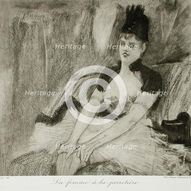 La Coup de la jarretière, between circa 1875 and circa 1880. Creator: Unknown.