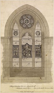 Design For Stained Glass - Kings Stanley Church, Gloucestershire, 1860-62. Creator: Philip Webb.