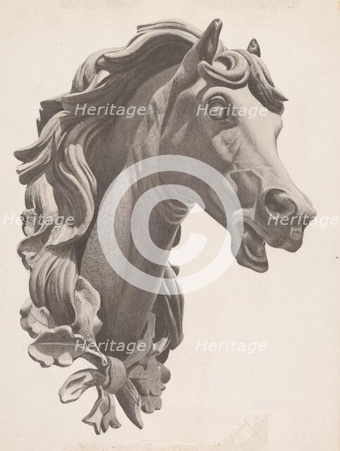 Decorative Horse's Head, c. 1938. Creator: Albert Ryder.